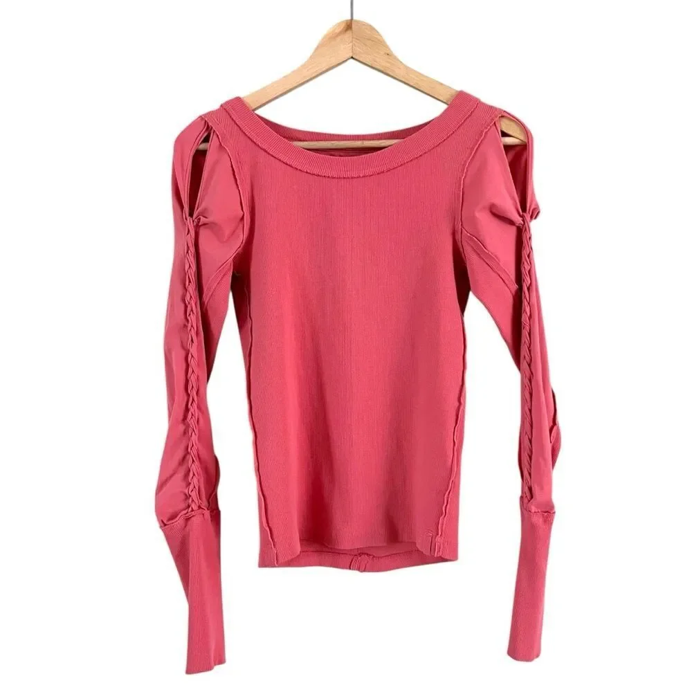Free People We The Free Daisy Chain Cuff Ribbed Top